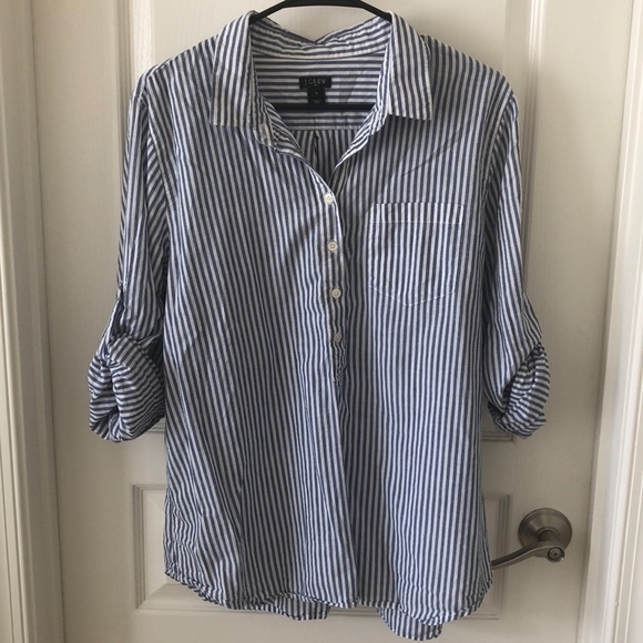 J. Crew Tops - J. Crew striped three quarter button down J. Crew Tops - J. Crew striped three quarter button down